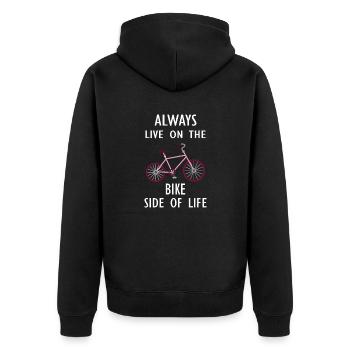 Marathon Triathlon Running Jogging Biking Cycling - Unisex Premium Organic Zip Hoodie - black - Back - Nico (187cm)