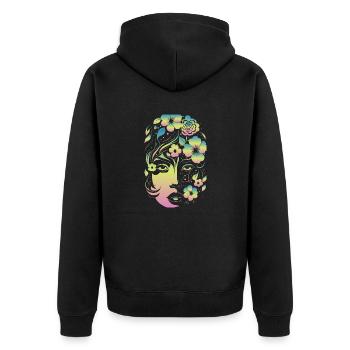 flower woman color - Veste à capuche bio Premium Unisexe - noir - Dos - Nico (187cm)