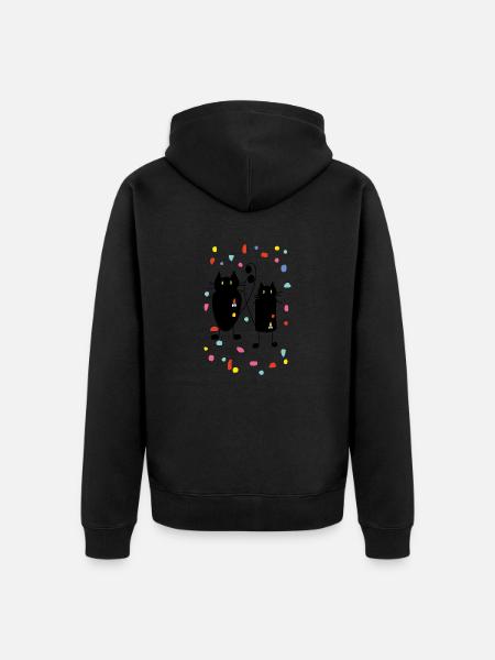 Cats - Unisex Premium Organic Zip Hoodie - black