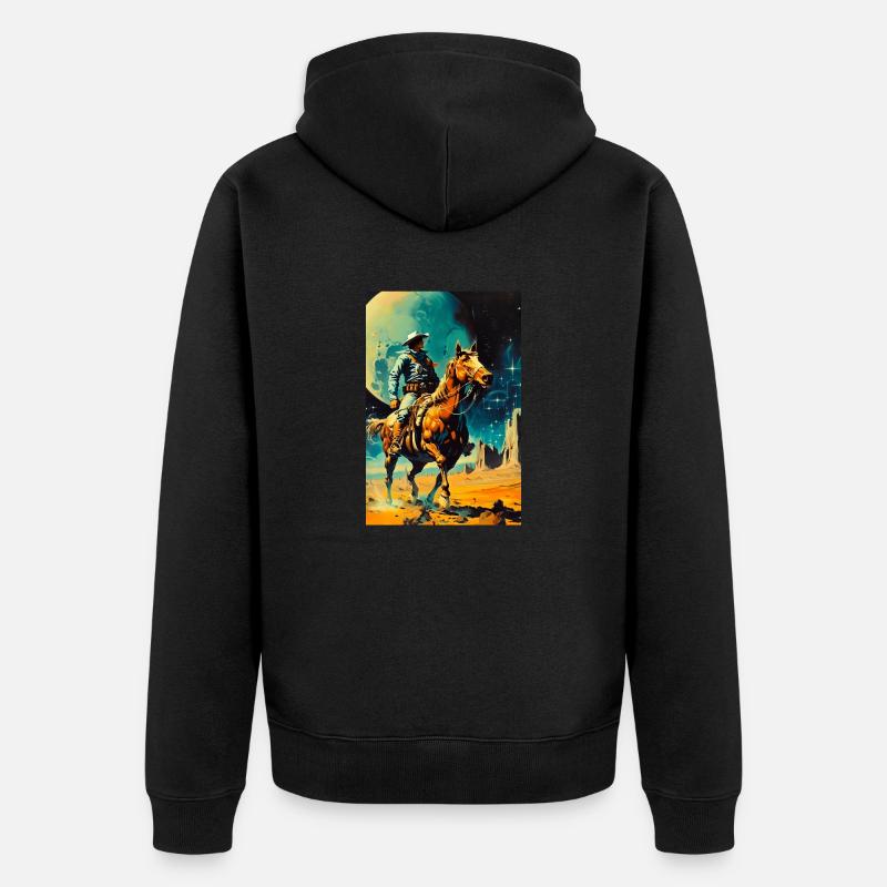 Le cowboy de l’espace - Veste à capuche bio Premium Unisexe - noir