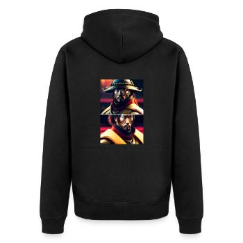 Samouraï futuriste - Veste à capuche bio Premium Unisexe - noir - Dos - Nico (187cm)