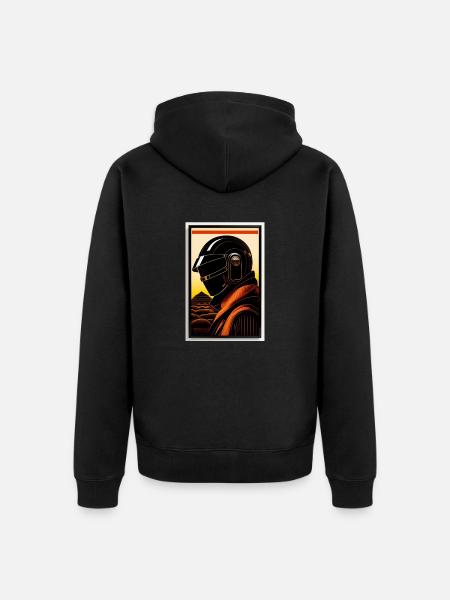 im Stil eines Holzschnitts - Unisex Premium Bio Zip Hoodie - Schwarz