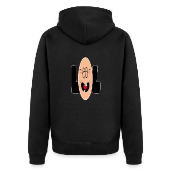 Sourrire LOL - Veste à capuche bio Premium Unisexe - noir - Dos - Nico (187cm)