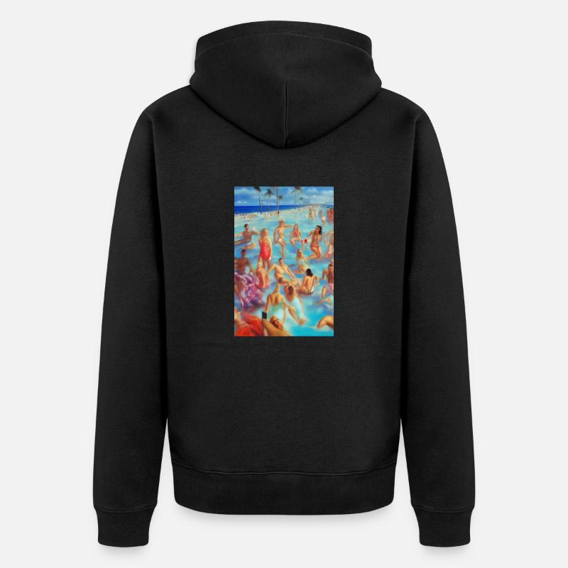 Plage de Floride - Veste à capuche bio Premium Unisexe - noir