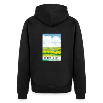 Le Yorkshire fait une pause - Veste à capuche bio Premium Unisexe - noir - Dos - Nico (187cm)