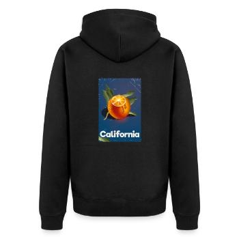 California Oranges Reiseplakat - Unisex Premium Bio Zip Hoodie - Schwarz - Hinten - Nico (187cm)