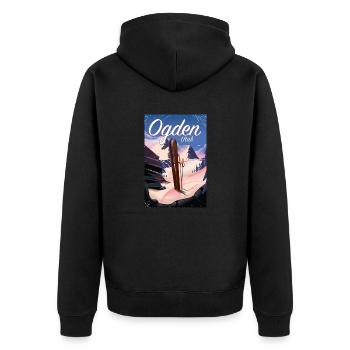 Affiche de ski Ogden Utah - Veste à capuche bio Premium Unisexe - noir - Dos - Nico (187cm)