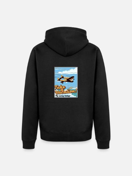 Prenditi una vacanza! Vola via oggi! - Felpa con cappuccio ecologica premium unisex - nero