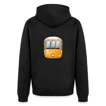 Yellow Tram - Unisex Premium Organic Zip Hoodie - black - Back - Nico (187cm)