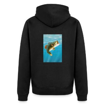 Koi-Karpfen - Unisex Premium Bio Zip Hoodie - Schwarz - Hinten - Nico (187cm)