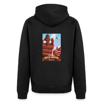 Bryce canyon Utah affiche de voyage - Veste à capuche bio Premium Unisexe - noir - Dos - Nico (187cm)