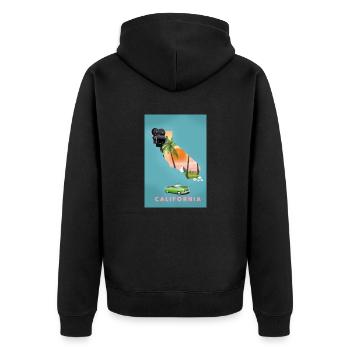 Carte de voyage California Movies - Veste à capuche bio Premium Unisexe - noir - Dos - Nico (187cm)