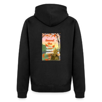 Parcourez la route ouverte - Veste à capuche bio Premium Unisexe - noir - Dos - Nico (187cm)