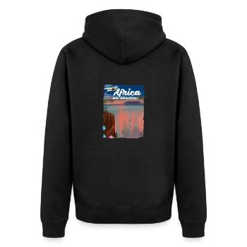 Africain dans l’aventure - Veste à capuche bio Premium Unisexe - noir - Dos - Nico (187cm)