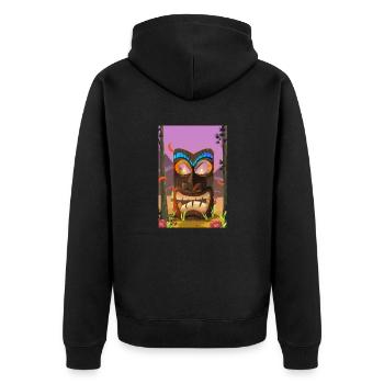 Masque Tiki - Veste à capuche bio Premium Unisexe - noir - Dos - Nico (187cm)