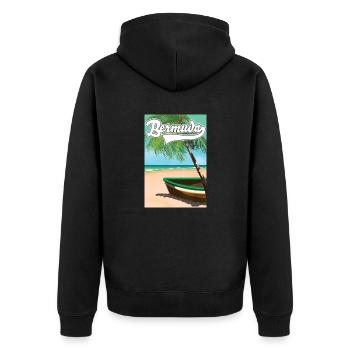 Bermuda Vacation poster - Unisex Premium Organic Zip Hoodie - black - Back - Nico (187cm)