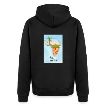 Karte von Afrika - Unisex Premium Bio Zip Hoodie - Schwarz - Hinten - Nico (187cm)