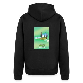 Österreich Skiplakat - Unisex Premium Bio Zip Hoodie - Schwarz - Hinten - Nico (187cm)