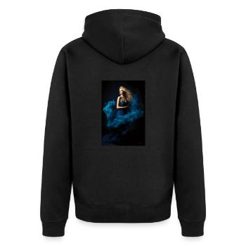 Blue Beauty 3 - Unisex Premium Organic Zip Hoodie - black - Back - Nico (187cm)