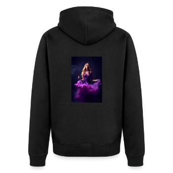 Purple Beauty 3 - Unisex Premium Organic Zip Hoodie - black - Back - Nico (187cm)