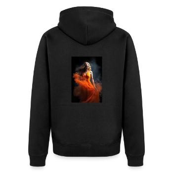 Orange Beauty 3 - Unisex Premium Organic Zip Hoodie - black - Back - Nico (187cm)