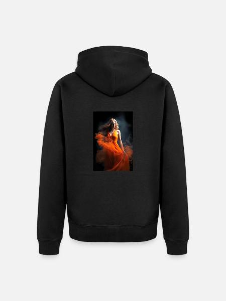 Orange Beauté 3 - Veste à capuche bio Premium Unisexe - noir