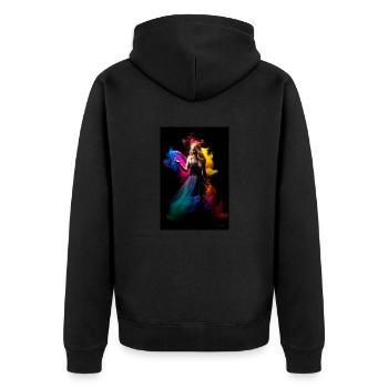 Rainbow Beauty 4 - Unisex Premium Organic Zip Hoodie - black - Back - Nico (187cm)