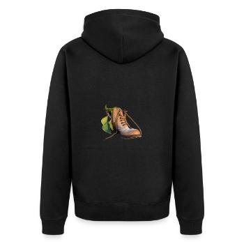 Chaussure avec plante verte - Veste à capuche bio Premium Unisexe - noir - Dos - Nico (187cm)