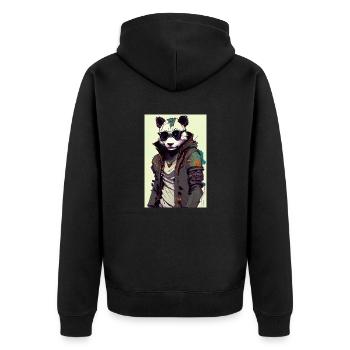 Panda inkpunk avec lunettes de soleil 2 - Veste à capuche bio Premium Unisexe - noir - Dos - Nico (187cm)