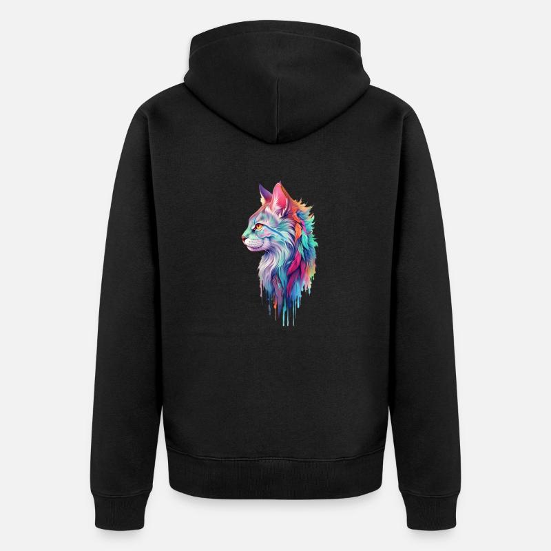 Chat hippie - Veste à capuche bio Premium Unisexe - noir