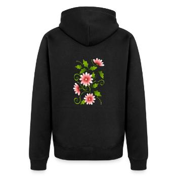 Fleur - Veste à capuche bio Premium Unisexe - noir - Dos - Nico (187cm)
