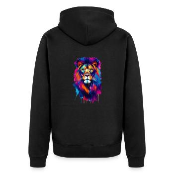 Lion #1 - Veste à capuche bio Premium Unisexe - noir - Dos - Nico (187cm)