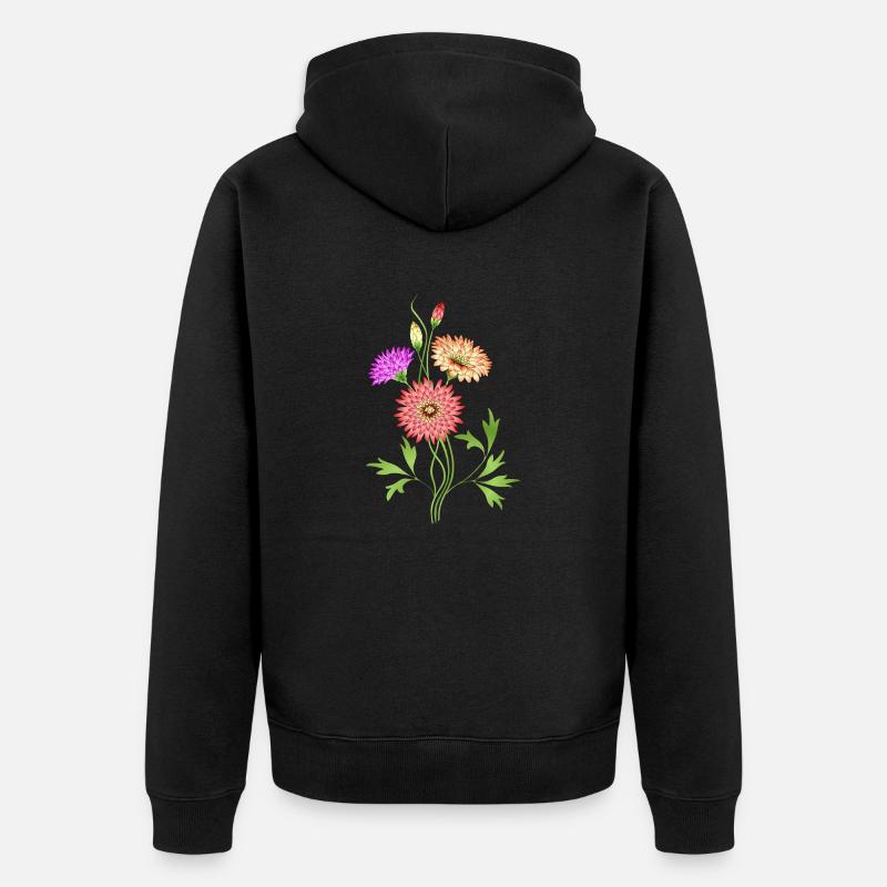 Fleur - Veste à capuche bio Premium Unisexe - noir