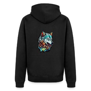 Peinture tête de loup - Veste à capuche bio Premium Unisexe - noir - Dos - Nico (187cm)