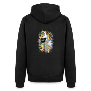Storch - Unisex Premium Bio Zip Hoodie - Schwarz - Hinten - Nico (187cm)