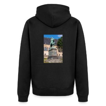 Reiterstandbild von Friedrich I. Barbarossa - Unisex Premium Bio Zip Hoodie - Schwarz - Hinten - Nico (187cm)