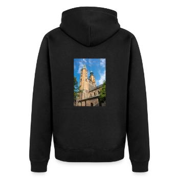 Église des Saints Côme et Damian Goslar - Veste à capuche bio Premium Unisexe - noir - Dos - Nico (187cm)