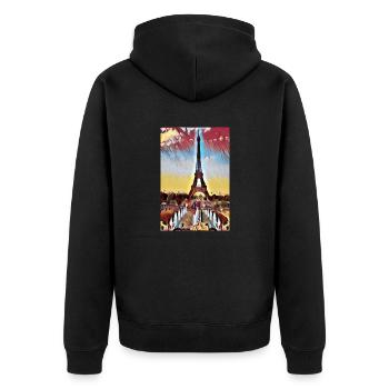 Tour Eiffel Paris Picture Paint - Veste à capuche bio Premium Unisexe - noir - Dos - Nico (187cm)