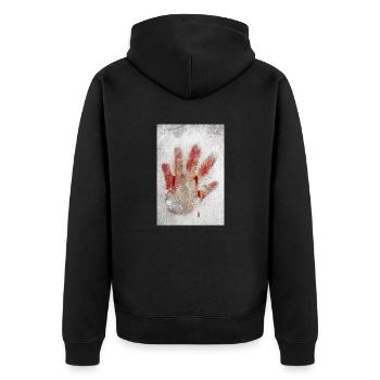 Imprint of blood - Unisex Premium Organic Zip Hoodie - black - Back - Nico (187cm)