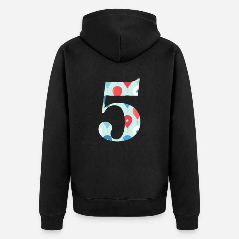 5e anniversaire ballon - Veste à capuche bio Premium Unisexe - noir