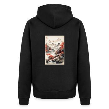 Paysages de la Chine - Veste à capuche bio Premium Unisexe - noir - Dos - Nico (187cm)