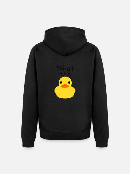 Quietscheentchen Badeente What the duck lustig - Unisex Premium Bio Zip Hoodie - Schwarz