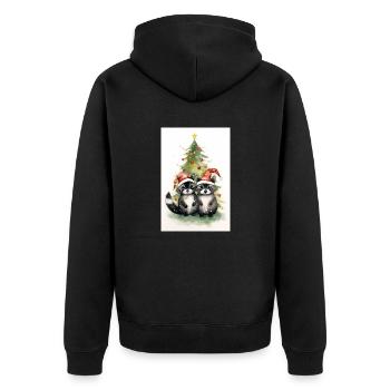 Ratons laveurs de Noël - Veste à capuche bio Premium Unisexe - noir - Dos - Nico (187cm)
