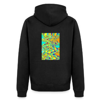 Art abstrait - Veste à capuche bio Premium Unisexe - noir - Dos - Nico (187cm)