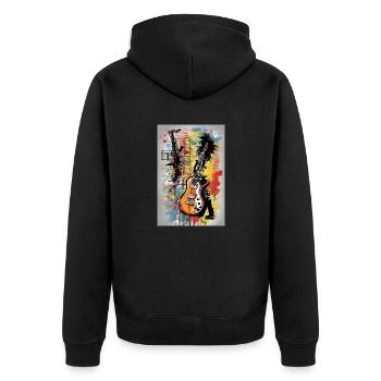 « Jazz & Rock Fusion Tee » - Veste à capuche bio Premium Unisexe - noir - Dos - Nico (187cm)