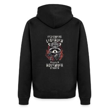 Feuerwehr Legenden sind November geboren - Unisex Premium Bio Zip Hoodie - Schwarz - Hinten - Nico (187cm)