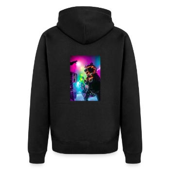 Party Bear - Unisex Premium Bio Zip Hoodie - Schwarz - Hinten - Nico (187cm)