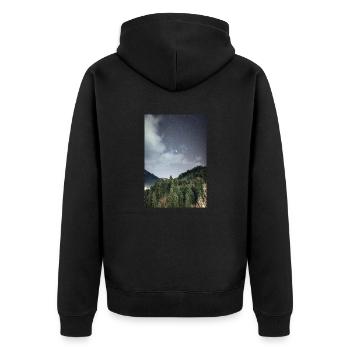 Orion constellation rising above the mountains - Unisex Premium Organic Zip Hoodie - black - Back - Nico (187cm)