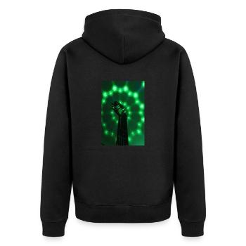 Metal-Head - Unisex Premium Bio Zip Hoodie - Schwarz - Hinten - Nico (187cm)