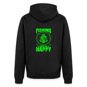 fisch, fisch, angeln, see, meer, angeln, fauna, exotisch - Unisex Premium Bio Zip Hoodie - Schwarz - Hinten - Nico (187cm)